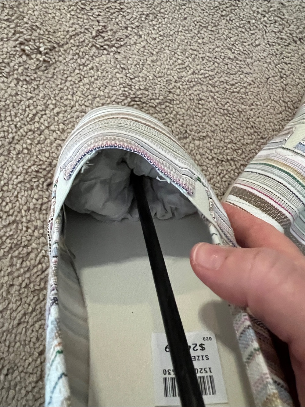 Airwalk Women’s Multistripe Canvas Slip-On Flats in White, Tan & Pastel Accents - Picture 4 of 4